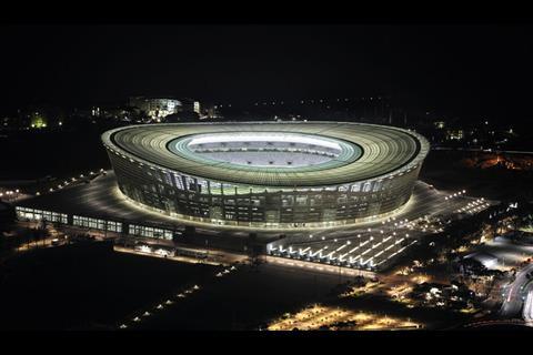 1 The Cape Town Stadium, designed by GMP in association with two local firms, Louis Karol and Point Architects. Contractors Murray & Roberts and WBHO Construction completed the stadium in 33 months for £400m.